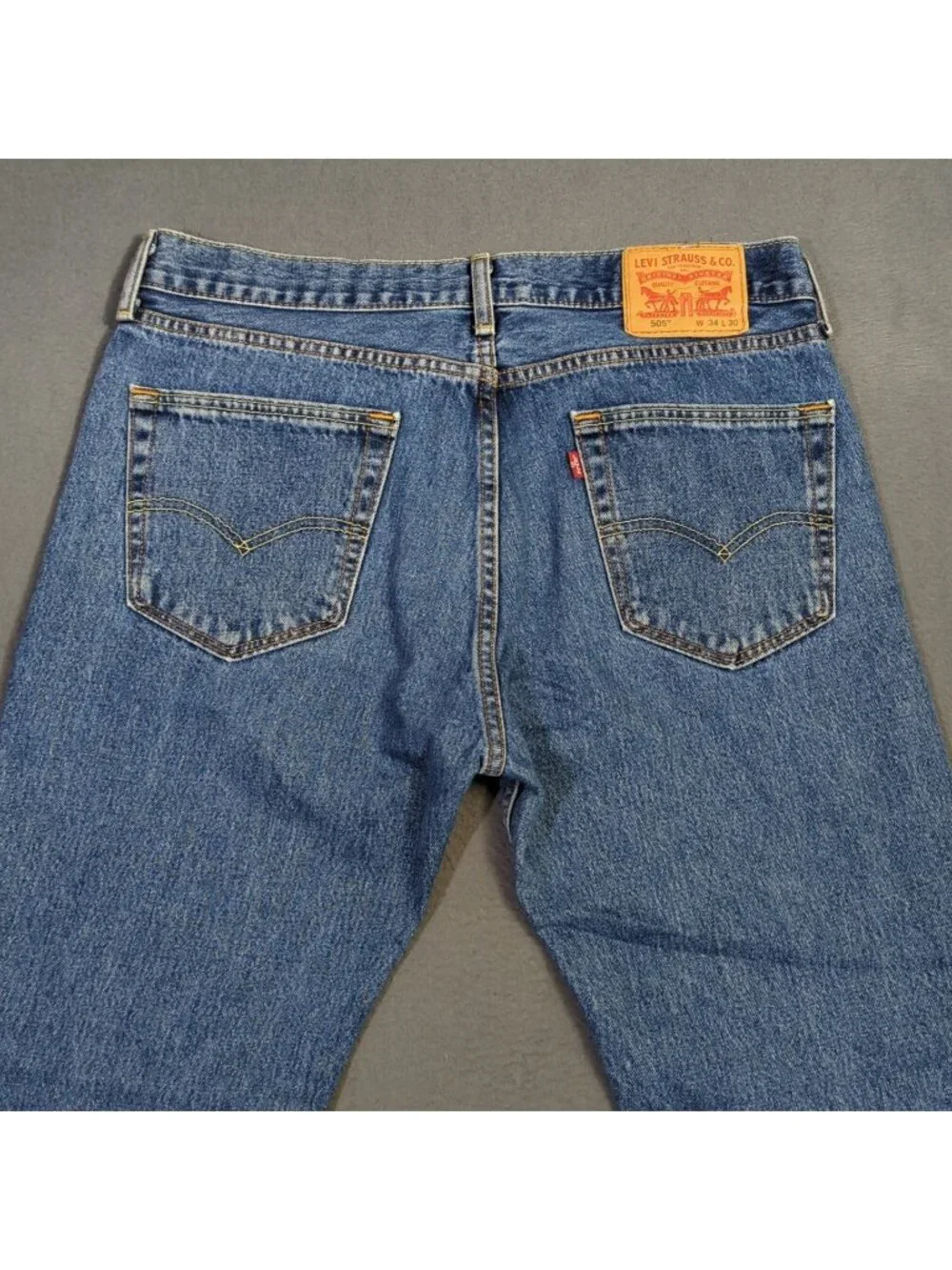 Levi's Jeans Men's 34x30 Fits 34x29 Blue 505 Regular Fit Straight Leg Denim